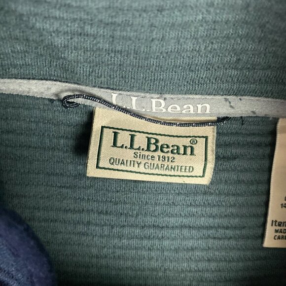 LL Bean Vest Men's XL Blue Lakewashed Double Knit Full Zip Sweatshirt 521644 - Picture 5 of 9